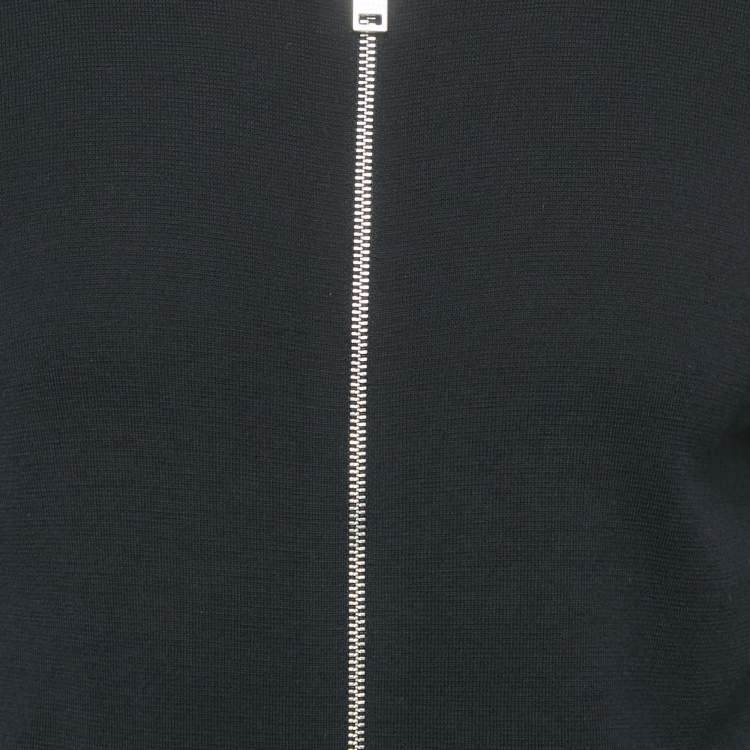 Pre Owned Sandro Navy Blue Wool Hooded Cardigan L