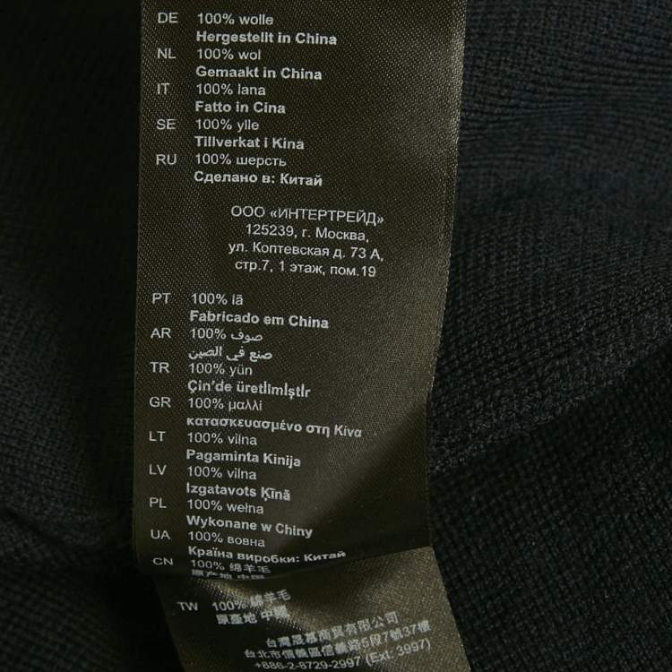 Pre Owned Sandro Navy Blue Wool Hooded Cardigan L