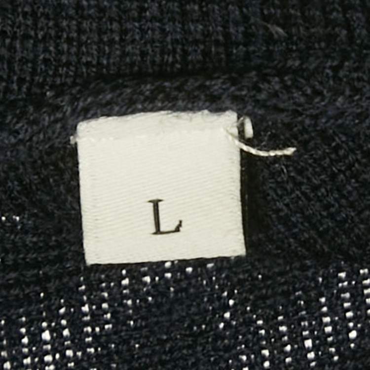 Pre Owned Sandro Navy Blue Wool Hooded Cardigan L