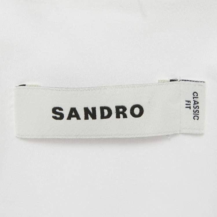 مملوكة مسبقًا Sandro White Cotton Classic Fit Shirt L
