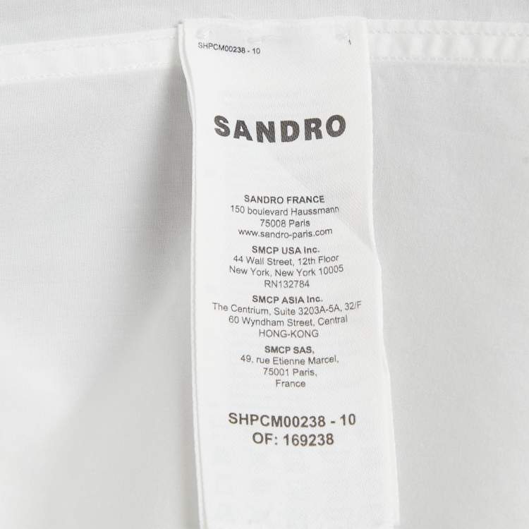 مملوكة مسبقًا Sandro White Cotton Classic Fit Shirt L