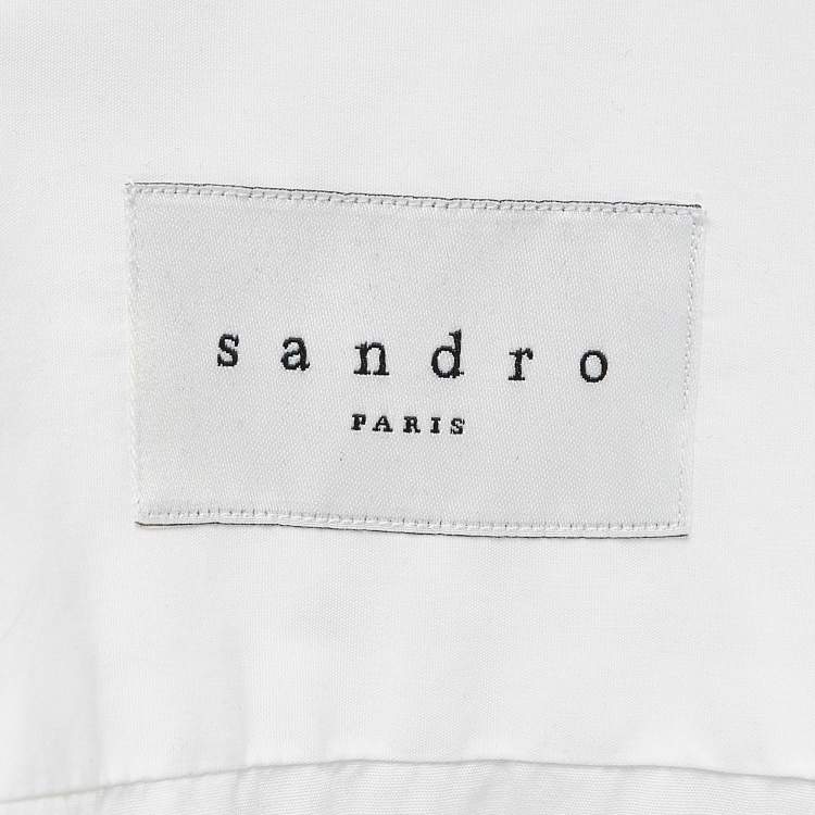 Pre Owned Sandro White Cotton Long Sleeve Shirt S