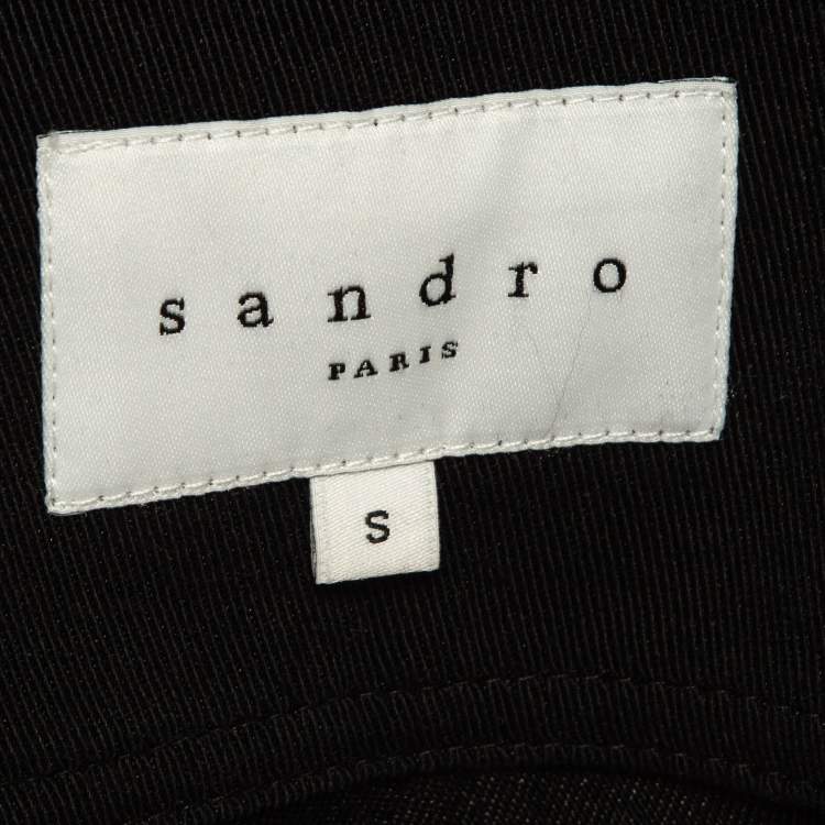 Pre Owned Sandro Black Denim Hooded Jackets S