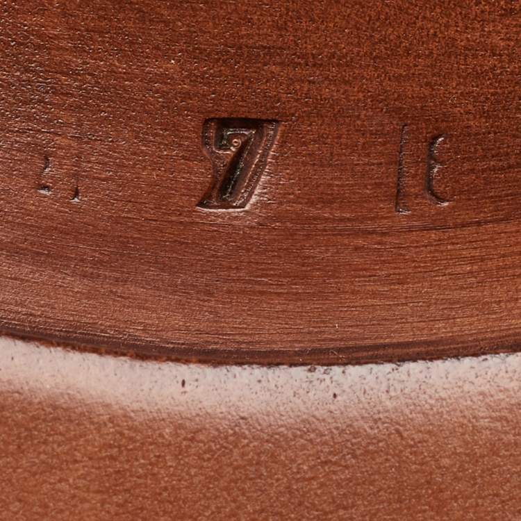 Pre Owned Santoni Brown Leather Lace Up Derby Size 41