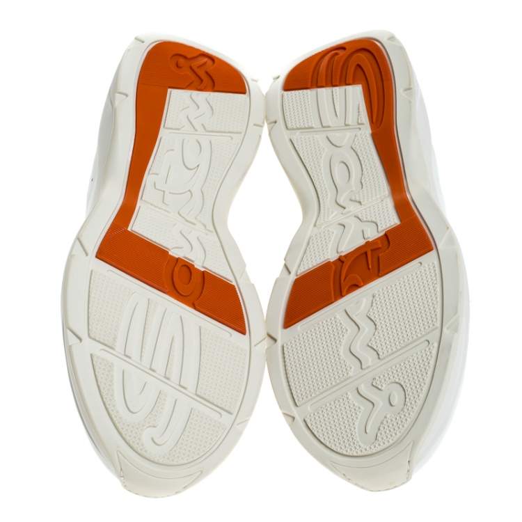 Pre Owned Santoni White Leather Low Top Sneakers Size 40