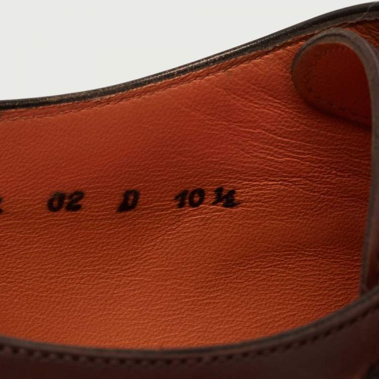 Pre Owned Santoni Brown Leather Freemont Monk Strap Sneakers Size 44.5
