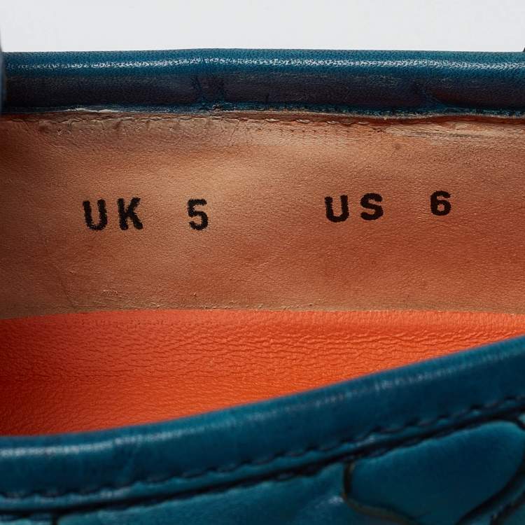 Pre Owned Santoni Two Tone Woven Leather Doting Loafers Size 39