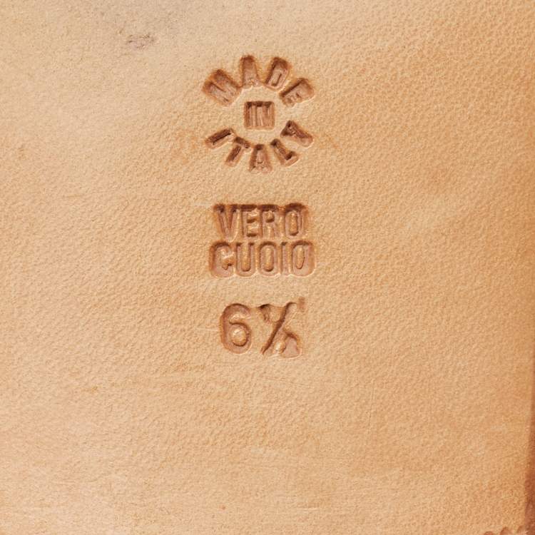 Pre Owned Santoni Tan Leather Penny Slip On Loafers Size 40.5