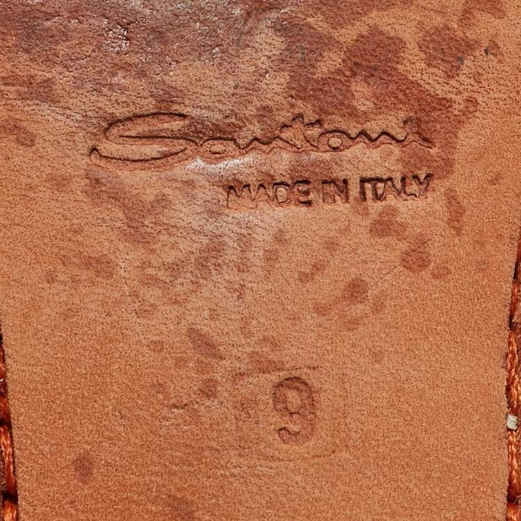 Pre Owned Santoni Black Leather Double Buckle Monk Derby Size 42