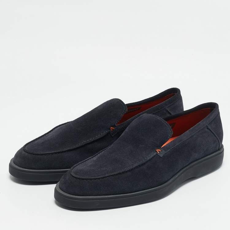 Pre Owned Santoni Grey Suede Slip On Sneakers Size 44