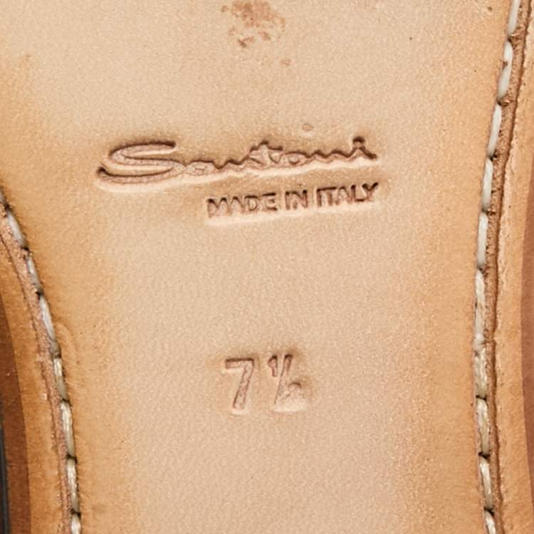 Pre Owned Santoni Ombre Brown Woven Leather Slip On Penny Loafers Size 40.5