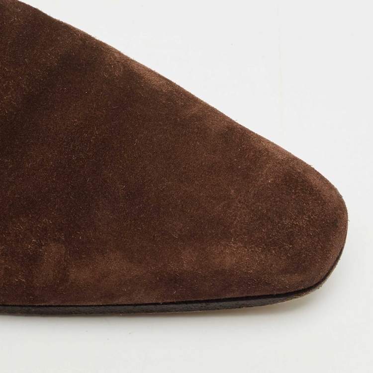 Pre Owned Santoni Brown Suede Lace-Up Desert Boots Size 41.5