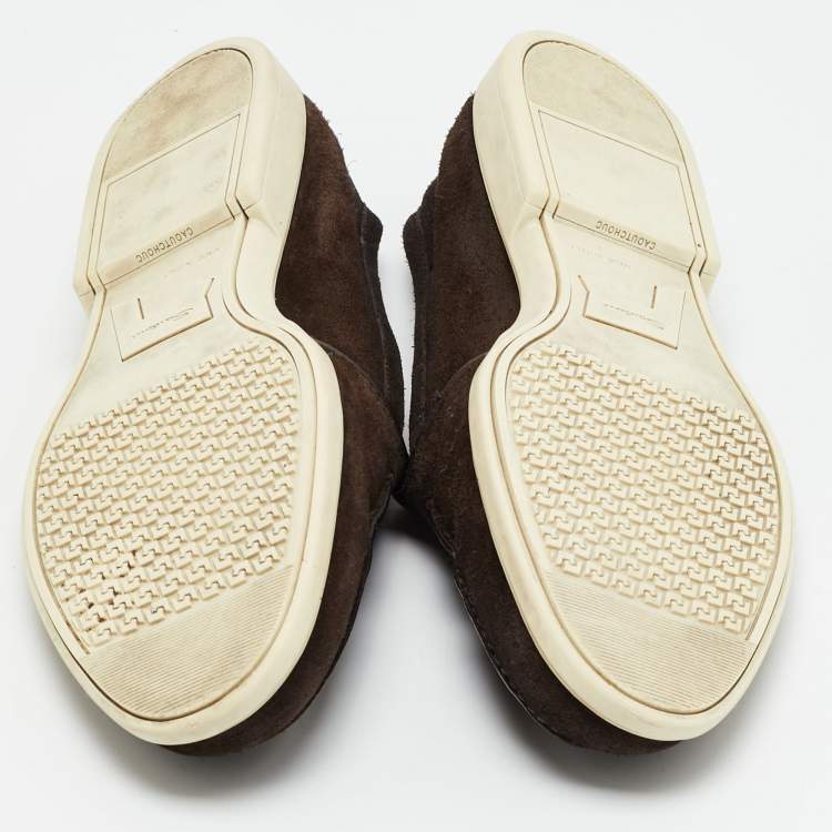 Pre Owned Santoni Almond Size 43 Brown Suede Penny Loafers