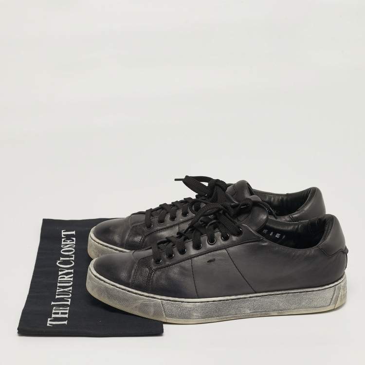 Pre Owned Santoni Size 42 Two Tone Leather Lace Up Sneakers