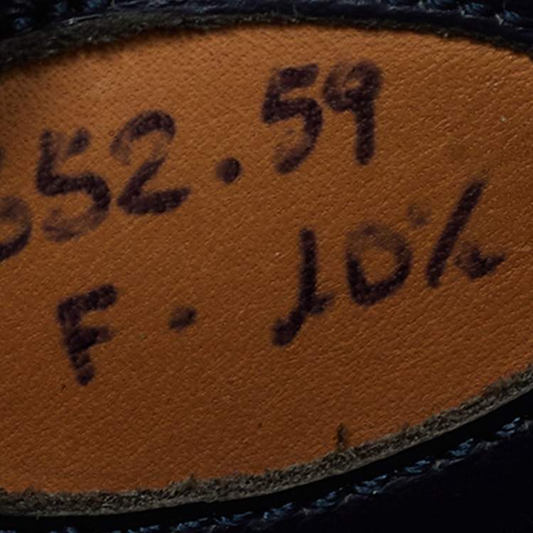 Pre Owned Santoni Size 44.5 Black Leather Monk Strap Derby