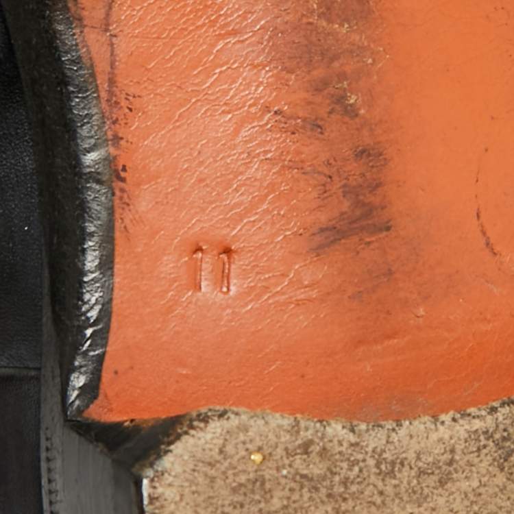 Pre Owned Santoni Size 45 Two Tone Leather Double Flap