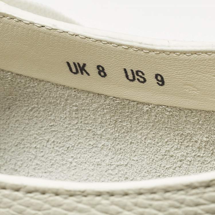 Pre Owned Santoni White Leather Low Top Sneakers