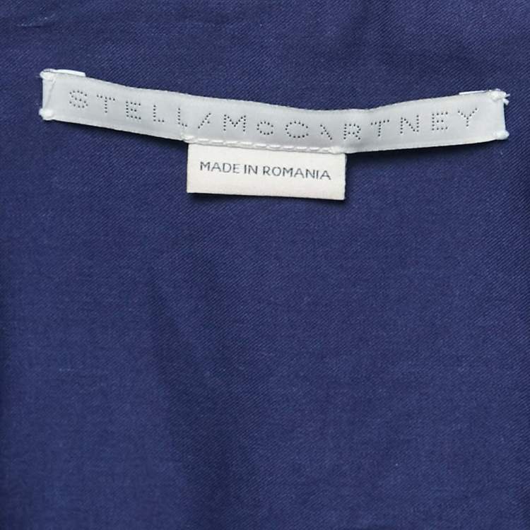 Pre Owned Stella McCartney Navy Blue Swallows Embroidered Cotton Shirt M
