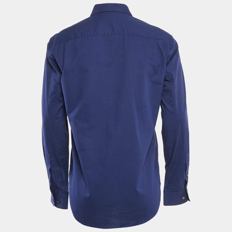 Pre Owned Stella McCartney Navy Blue Swallows Embroidered Cotton Shirt M