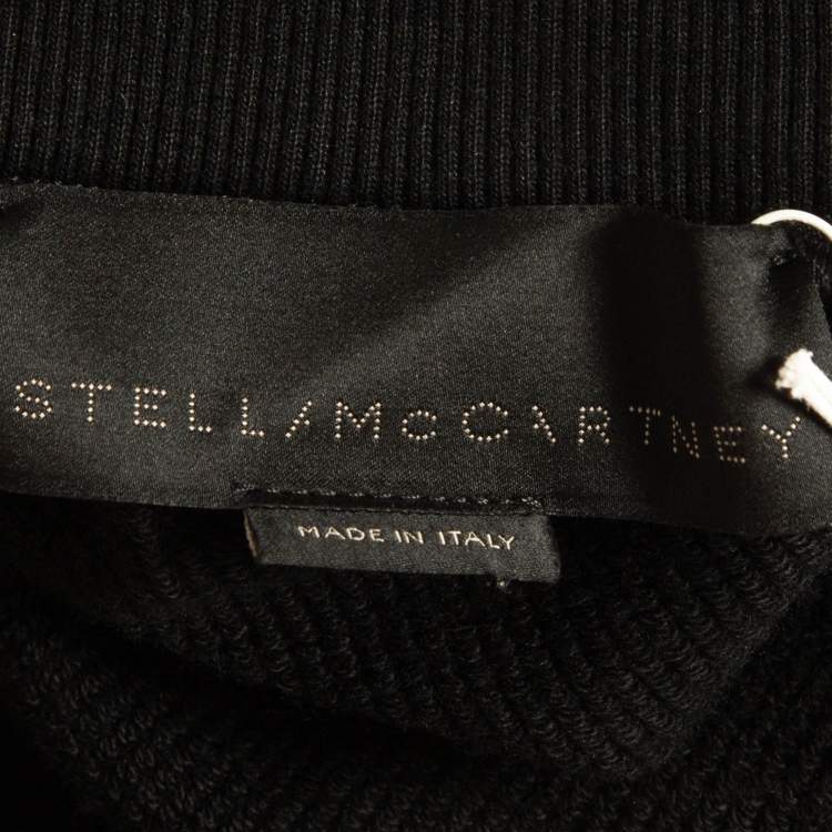 Pre Owned Stella McCartney Black Cotton Zip-Up Sweater M
