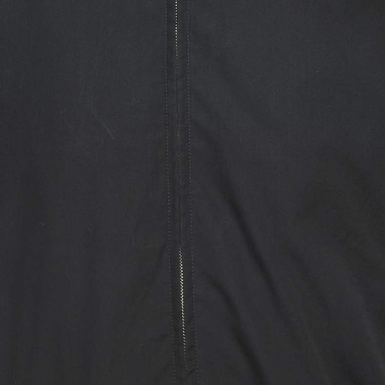 Pre Owned Stella McCartney Black Earth Embroidered Cotton Zip Front Bomber Jacket L