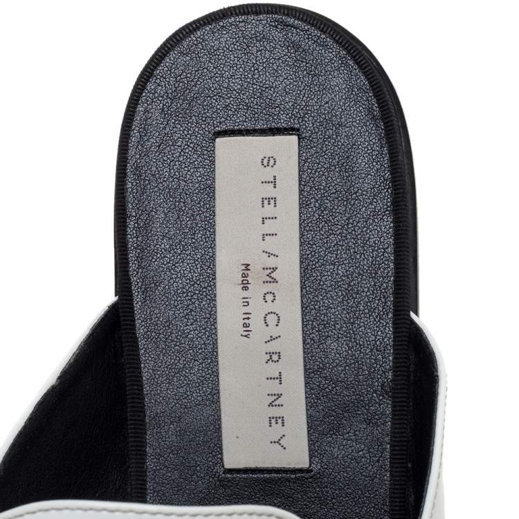 Pre Owned Stella McCartney White Faux Leather Holzer Slip On Loafers Size 41