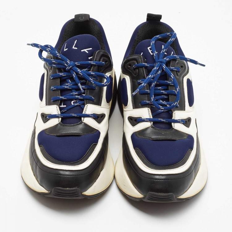 Pre Owned Stella McCartney Blue faux Leather and Fabric chunky Sneakers Size 44