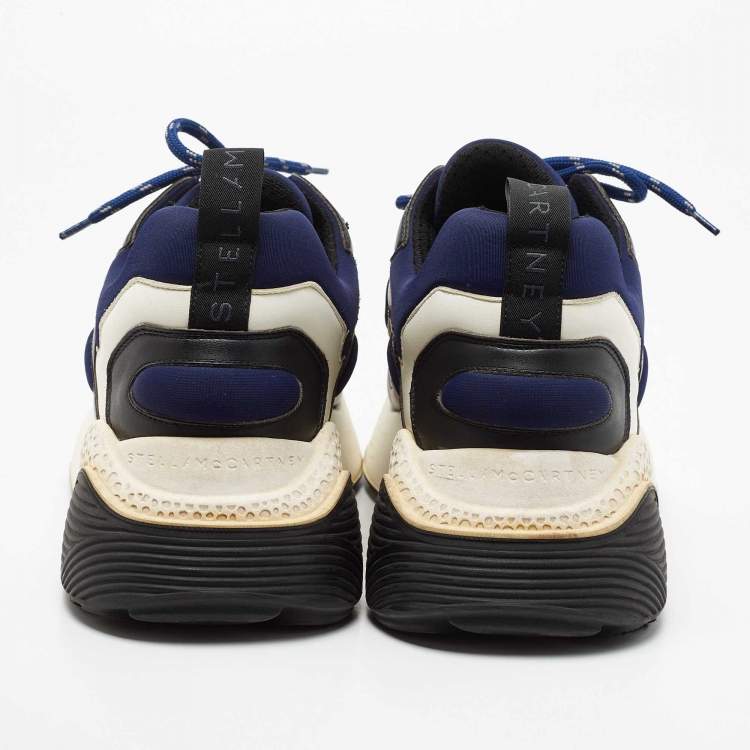 Pre Owned Stella McCartney Blue faux Leather and Fabric chunky Sneakers Size 44