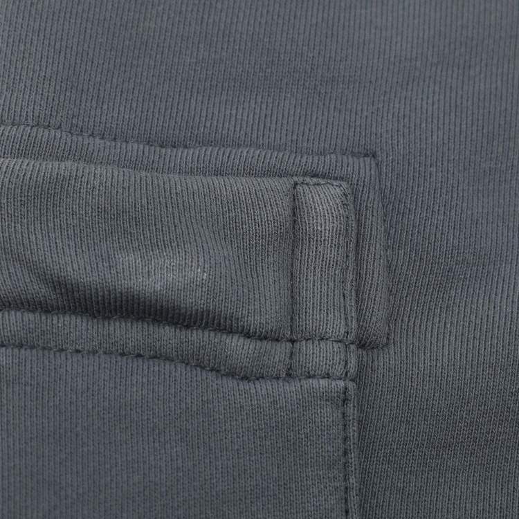 Pre Owned Stone Island Grey Jersey Logo Patch Jogger Pants XL