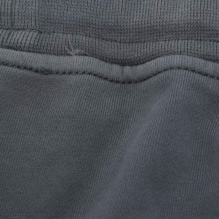 Pre Owned Stone Island Grey Jersey Logo Patch Jogger Pants XL