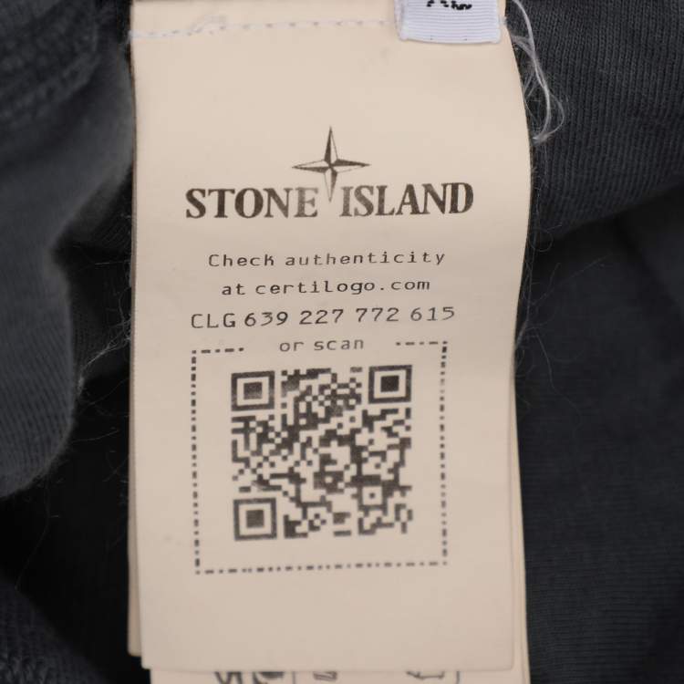 Pre Owned Stone Island Grey Jersey Logo Patch Jogger Pants XL