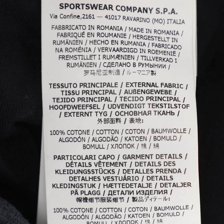 Pre Owned Stone Island Navy Blue Jersey Logo Patch Jogger Pants XL