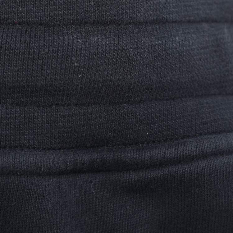 Pre Owned Stone Island Navy Blue Jersey Logo Patch Jogger Pants XL