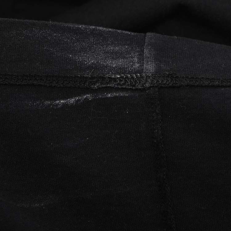 Pre Owned Stone Island Black Print Cotton Half Sleeve T-Shirt XL