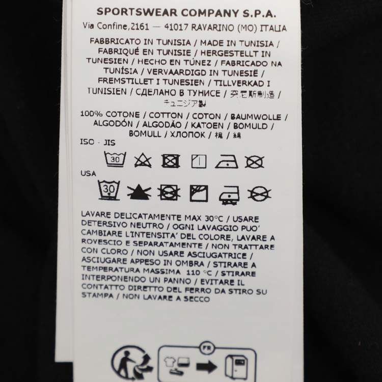 Pre Owned Stone Island Black Print Cotton Half Sleeve T-Shirt XL