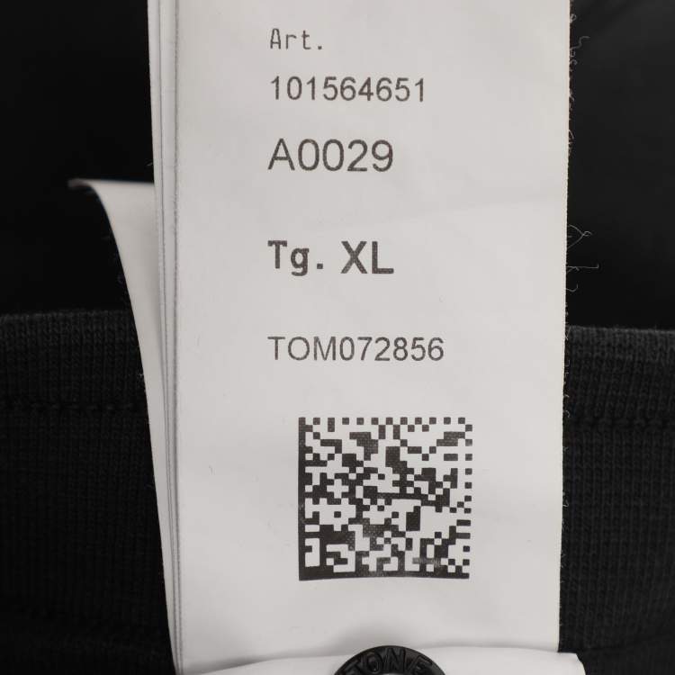 Pre Owned Stone Island Black Jersey Logo Patch Short XL