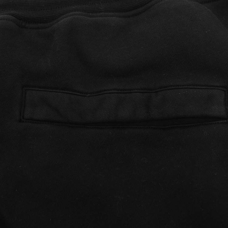 Pre Owned Stone Island Black Jersey Logo Patch Short XL