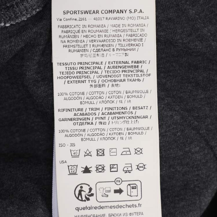 Pre Owned بنطلون جوجر ستون آيلاند باتش شعار جيرسي رمادي مقاس كبير جداً (اكسترا لارج)