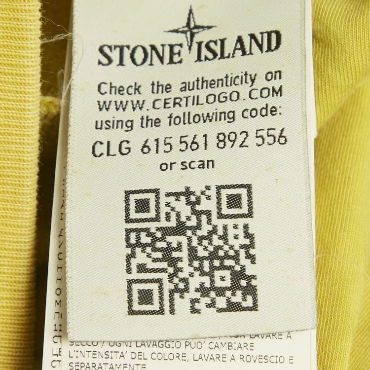 Pre Owned Stone Island Yellow Embroidered Cotton Drawstring Shorts XL