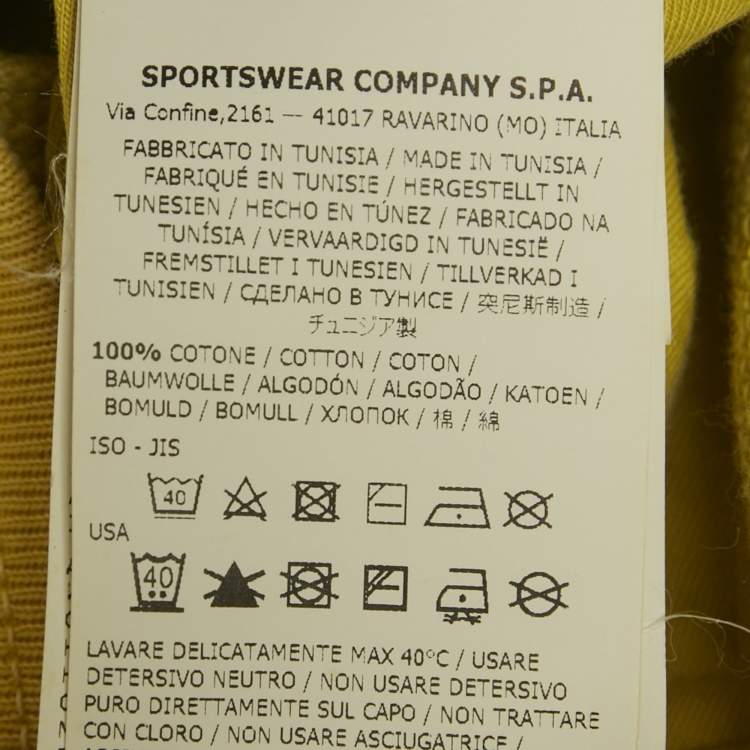 Pre Owned Stone Island Yellow Embroidered Cotton Drawstring Shorts XL