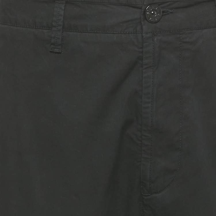 Pre Owned بنطلون كارجو قطن أسود ستون آيلاند مقاس كبير (لارج)