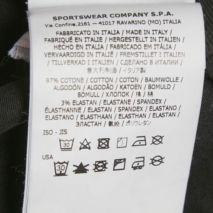 Pre Owned بنطلون كارجو قطن أسود ستون آيلاند مقاس كبير (لارج)