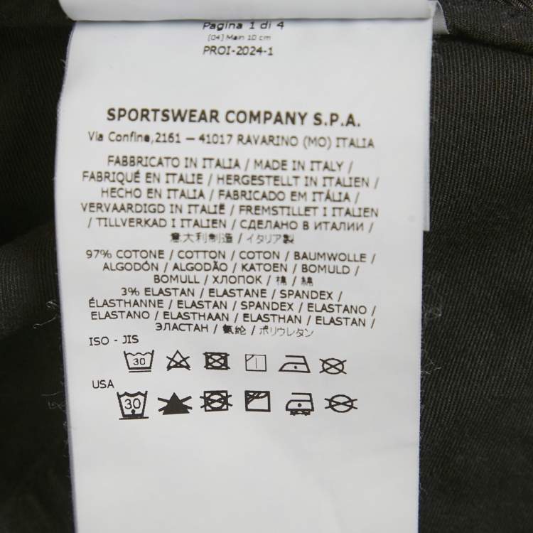 Pre Owned بنطلون كارجو قطن أسود ستون آيلاند مقاس كبير (لارج)