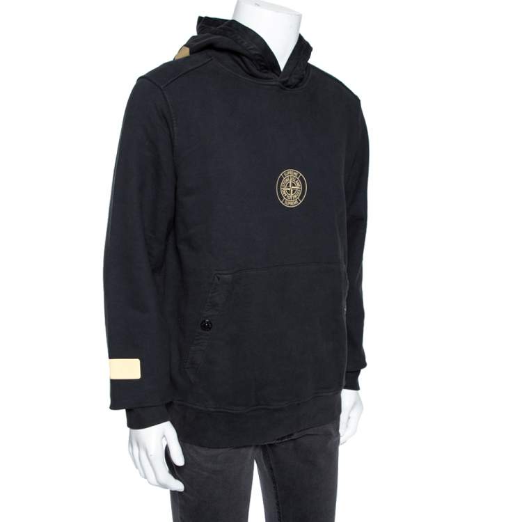 Supreme stone island hooded sweatshirt outlet black