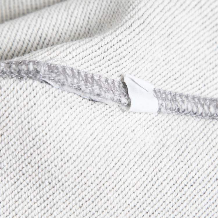 Pre Owned Stone Island Grey Melange Brushed Cotton Zip Front Hoodie M