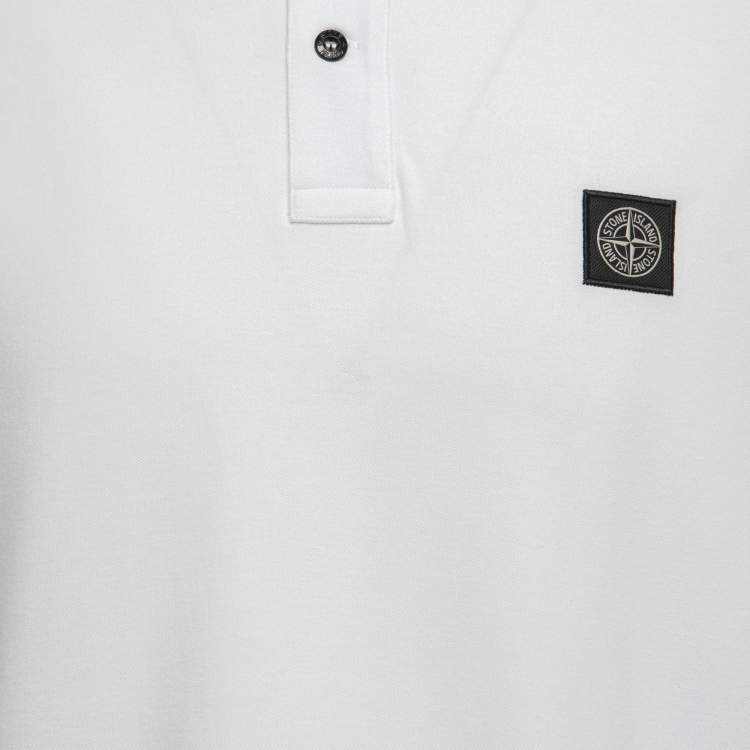 مملوكة مسبقًا Stone Island White Cotton Pique Full Sleeve Polo T-Shirt XL 
