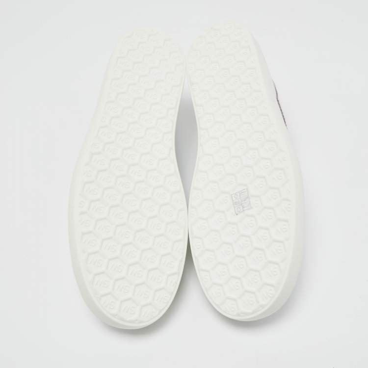 Pre Owned Stuart Weitzman White Leather Daryl Low Top Sneakers Size 42