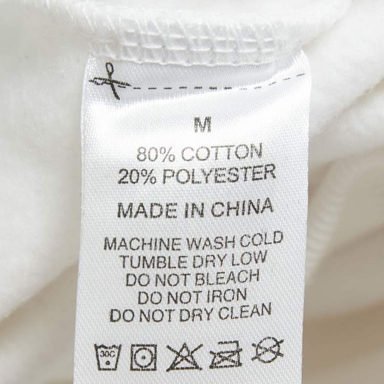 Pre Owned Stussy White Cotton Knit Crewneck Sweatshirt M