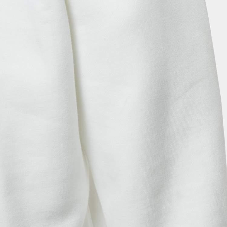 Pre Owned Stussy White Cotton Knit Crewneck Sweatshirt M