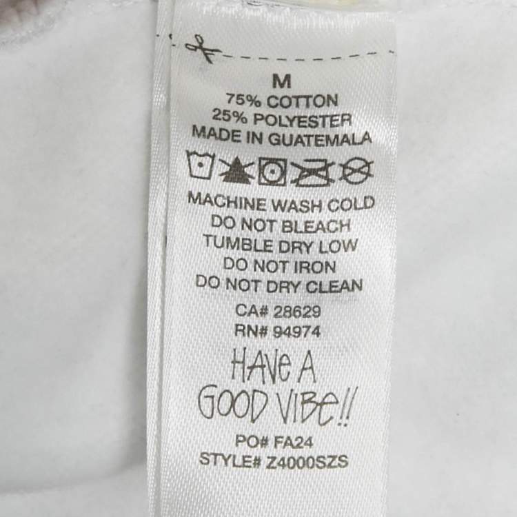 Pre Owned Stussy Grey Printed Cotton Zip-Up Hooded Jacket M